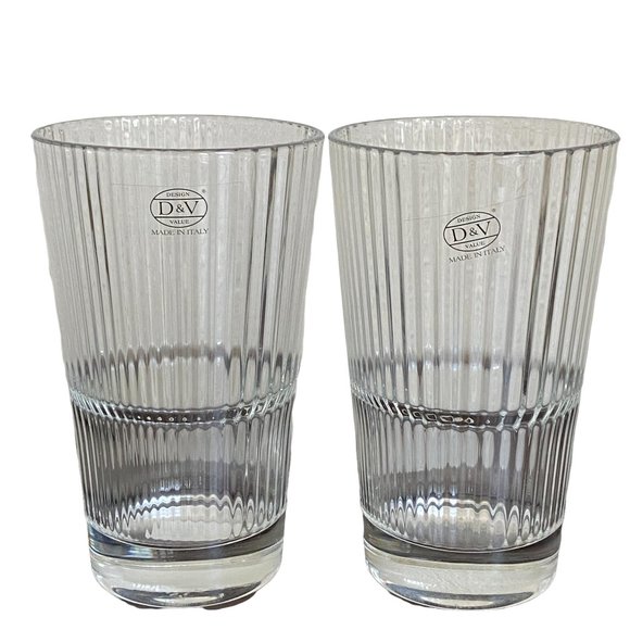 D&V Prisma Stackable Long Drink Glasses Set Of 2 - Picture 1 of 8